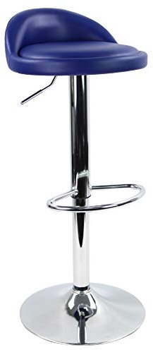 KKTONER Barhocker Tresenhocker höhenverstellbar 60-80cm mit Fußstütze PU Leder Blau