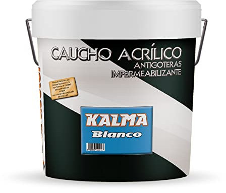 Pintura Kalma Antigoteras - Color Blanco - 4 Litros - Acción Impermeable - Acabado Satinado - Apto para Distintos Materiales de Construcción - Pintura Elástica - Revestimiento Pisable - Duracolor