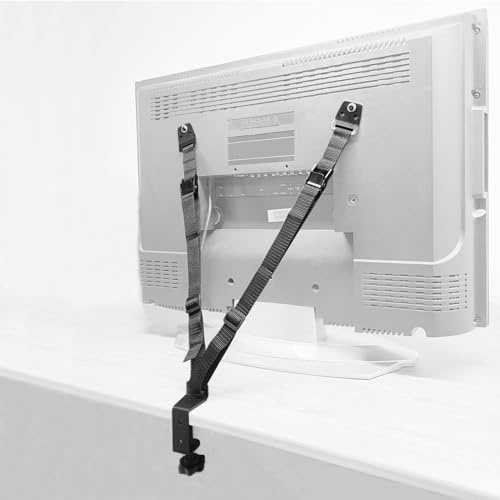 JOLIRSBOX Correas de seguridad para TV a prueba de niños, correa para terremotos de TV, anclajes para muebles, funcionan para bebé, se aseguran a soporte de TV y paredes, placa de metal resistente,