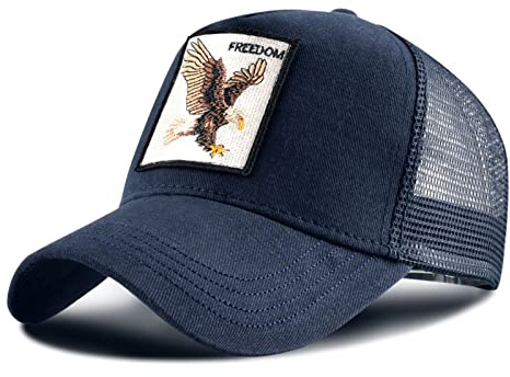 5 Paneles Gorra de béisbol, Gorra de Malla, Ajustable Snapback, Mesh Sólidos Colores Unisex (Águila Azul)
