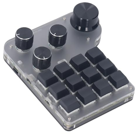 USB-minitangentbord, BT Trådlös USB 3 Lägen Enhands Mekaniskt Speltangentbord, 12 Tangenter 4 Knoppar Programmerbar Makrotangentbord, med RGB-bakgrundsbelyst, för Kontorsspel