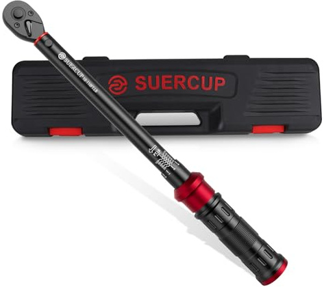 SUERCUP 3/8 Click Torque Wrench, 10-110 ft-lb, for Lug Nuts & Spark Plugs
