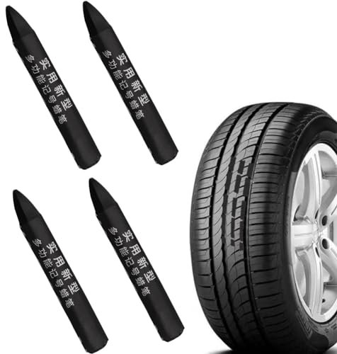 HFLWYWD 4 crayones de pintura para marcar neumáticos, resistentes al aceite, tiza para marcar neumáticos multisuperficie, marcador de neumáticos impermeable, resistente a la decoloración, crayones de