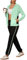 Uniexcosm Jogginganzug Damen Lang Trainingsanzug Zweiteiler Frauen Farbkontrast Sportanzug Fitness Freizeitanzug Reißverschluss Tracksuit & Sporthose Grün S