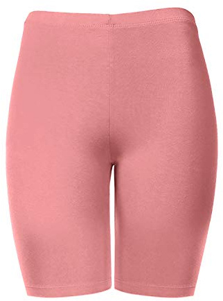 HATOPANTS Bermudas de algodón para mujer, pantalones cortos de ciclista de tiro medio y talle alto, 208-rosa polvoriento-00, S