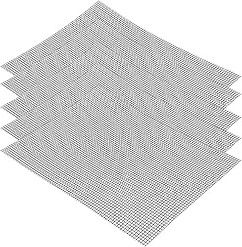 Lot de 5 tapis de barbecue à gaz, grille antiadhésive, 42 x 36 cm, en téflon, réutilisables, pour barbecue à gaz, charbon, gril électrique, cuisson