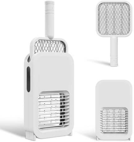 Fliegenfänger Zapper 2-in-1 Elektrische Fliegenklatsche mit Hohl Gestell USB Elektrische Insektenvernichter DREI Schichten Mesh Schutz Fliegenfalle Fliegenklatsche Elektrisch Insect Killer