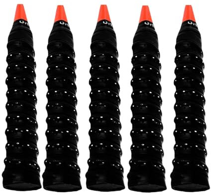 MxyVrix Griffband Anti-Rutsch Overgrip, 5 Stück, Eva Schaumstoffstreifen, Badminton Grip für Tennis, Squash Schläger, Langlebiges Material, Schweißabsorption, Atmungsaktives Design (Schwarz)