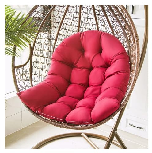 JTKSSCS Cuscino Per Sedia A Dondolo Cuscini for cesti appesi, altalena, sedia reclinabile, amaca, poltrona da giardino, cuscini, patio, cortile, spiaggia (senza altalena)(Red,No zipper)