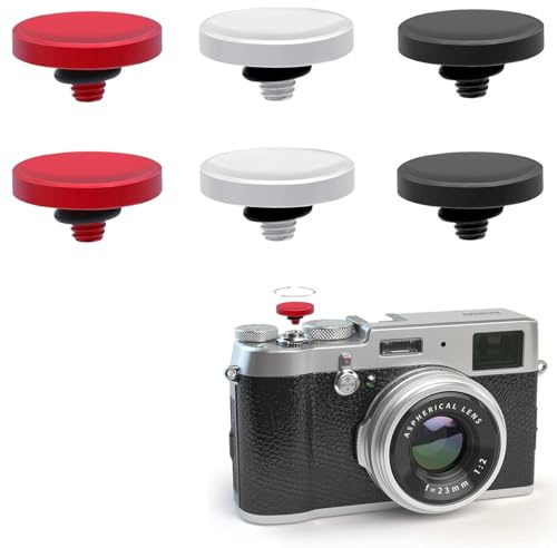 6 stycken utlösarknappar, universell utlösare konkav kamera utlösningsknappar med gängskruv mjuk utlösare kameraslutare knapp för knapp kamera kompatibel med Canon, kompatibel med Nikon