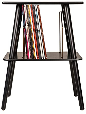 Crosley Manchester Schallplattenständer - Schallplatten Aufbewahrung - Passend für Alle Plattenspieler Mit Koffer - Platz für bis zu 30 Schallplatten - Schwarz