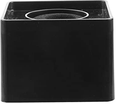 Sewroro Abs Microphone Station Logo Flag Square Design Black Interview Mic Accessory Durable Plastic Engravable for Professional Use