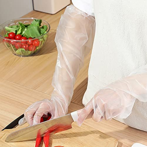 DINOWIN Monouso Guanti di Pulizia Portatile Guanti Lunghi Guanti da Lavaggio per Lavare i Piatti da Cucina per Uso Domestico e Giardino (20 Pezzi)