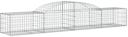 vidaXL Arched Gabion Basket 300x50x40/60 cm Galvanised Iron