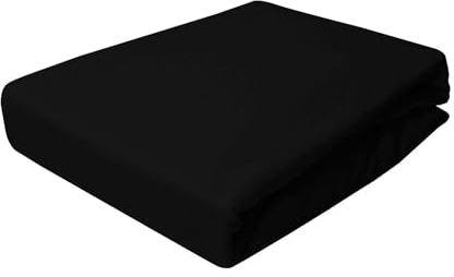 Sunwood Microfaser Bettlaken 160x220 cm Schwarz Haustuch ohne Gummizug Betttuch Pension Reise Tischdecke