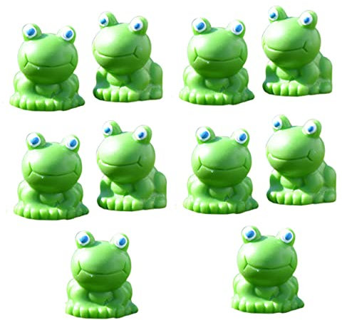 Kisangel 10stücke Teiliges Blauäugige Harz Frosch Figuren Mikro-landschaftsdekorationen Langlebig Vielseitig Für Wohnraum Büro Auto Innenraum Autodekoration
