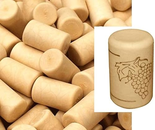 100 Pz - TAPPI SUGHERO SINTETICI 22,5 x 38 mm BIANCHIGIALLI PER VINO PRONTI ALL'USO - TAPPI 22,5 x 38 mm PER BOTTIGLIE VINO EMILIANE E BORDOLESI