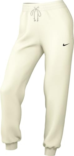 Pantaloni Tuta A Vita Media Nike Sportswear Phoenix Fleece – Donna, Sail/Black, FZ7626-133, XS