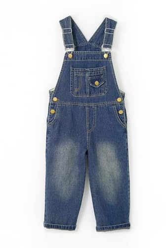 Miipat Denim overaller liten flicka jeans overall pojke pojke pojke overaller och jeansoveraller för barn 2–7 år, Vintage blå, 3-4 år