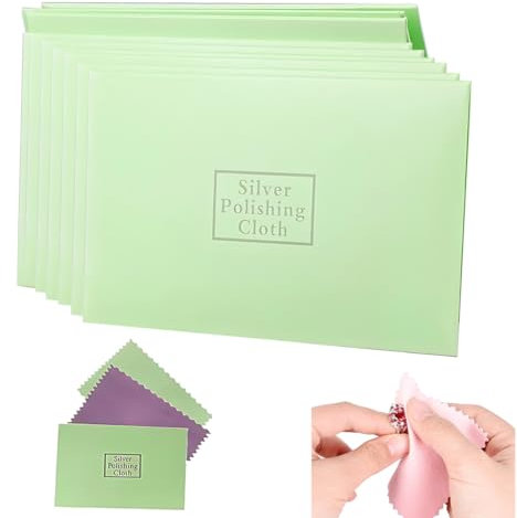 OHREN 10 paños Reutilizables para Pulido de Plata, Cuidado de Plata, contra el deslustre, para pulir Joyas, de Limpieza, Paño de Limpieza de Joyería, Paño de Limpieza de Diamantes