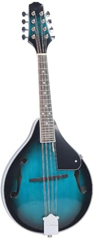 8 String Mandolin Instrument Kit, Basswood Musical Performance for Nybörjare, Vuxna, Tonåringar, Stone Green ME-22, med Tuner, Förtjockad Spelväska, Axelrem, Plockar för