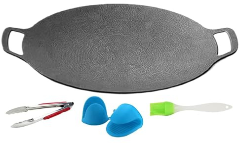 Poêle à barbecue, poêle coréenne, de cuisson ronde en fonte, Ustensiles de cuisson portables avec poignées pour induction, cuisinière, cuisinière électrique