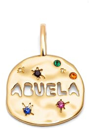SINGULARU - Charm Abuela. Latón con Baño en Oro de 18 Kt y Circonita. Joyas Para Mujer.