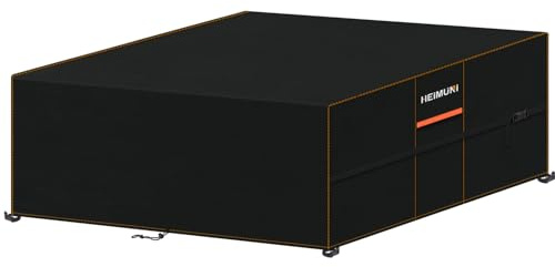 HEIMUNI Funda Muebles Exterior Impermeable, 300x250x100cm Funda Mesa Exterior Rectangular Fundas Muebles Jardín con Salidas de Aire, Cubierta de Muebles para Sillas Mesas, Sofa de Jardin
