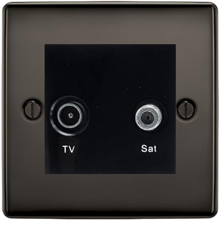 BG Nexus Metal Black Nickel TV & Satellite Socket NBNTVSATB