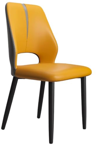 YVYKFZD Ensemble de Chaises de Salle à Manger en Cuir, Chaise Salle à Manger avec Pieds en métal, Chaise de Cuisine rembourrées, Chaises Salles a Mangers sans accoudoirs(Orange,1 pcs)