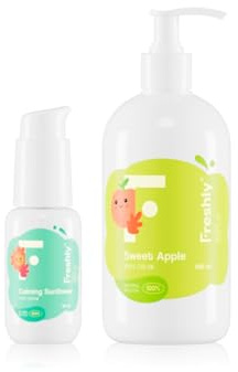 Freshly Cosmetics | Calming Sunflower + Sweet Apple Pack | Crema Viso 50 ml + Crema Corpo 400 ml | Routine Idratante per Neonati e Bambini con Pelle Sensibile