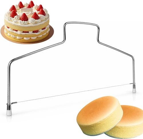 Sega per torte in acciaio inox, regolabile in altezza, 32 cm, tagliaporta e tagliaporta per strati uniformi, separatori torte e taglierine ideale per hobby e professionisti