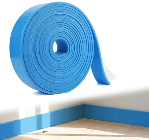 Självhäftande kantisoleringsremsor för utjämningsmedel: 100 mm x 5 mm x 10 m, kantisoleringsremsor för utjämningsmassa, kantremsor för golvvärme och väggar, blå