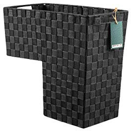 HomeModele Stair Basket with Handles for carpet and wooden stairs Nylon-Woven (Dark Grey)