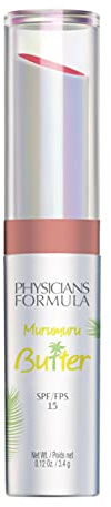 Physicians Formula - Murumuru Butter Lip Cream - Creamy Lipstick with Moisturizing Tucuma, Cupuaçu and Murumuru Butter Blend, Essential Fatty Acids and Protective SPF 15 - Samba Red