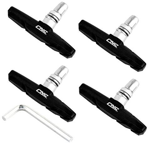 CNCLOL V-Brake Bremsschuhe,2 Paar V Bremsen Bremsbeläge, Felgenbremse Beläge Bremsgummi,Cantilever Bremsbacken-Fahrrad Bremsblöcke,schwarz