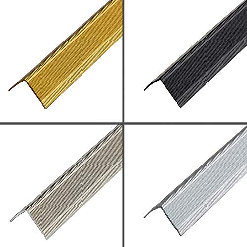 Profilo per bordi per scale di PRIOstahl | bordo per scale | alluminio – angolo 30 x 35 mm | colore oro | lunghezza 900 mm | autoadesivo