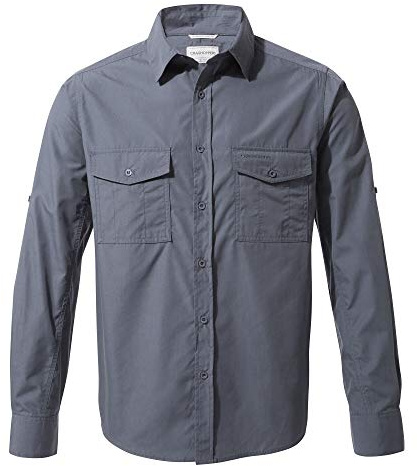 Craghoppers Kiwi Long Sleeve Shirt- Ombre Blue- XXL