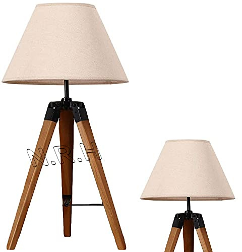 Modern Home Decor Mariner - Lámpara de mesa con trípode de madera (sin sombra)