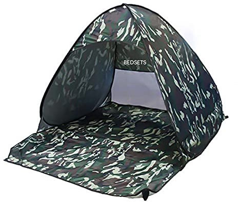 Strandmuschel Pop Up Strandzelt, 2-3 Personen Strandmuschel, Tragbares Sonnenschutz Zelt, UV Schutz 50+, Ideal für Strand, Garden, Camping, Angeln und Picknick (Camouflage)