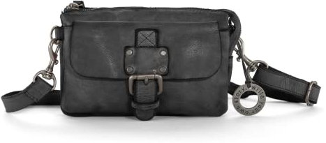 Cas8 Gürteltasche Luca, kleine Umhängetasche für Damen und Herren aus 100% Leder, Handtasche für jeden Tag mit Gürtelschlaufen und Reißverschluss-Fächern, Graphite