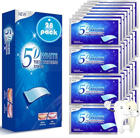 Rnitle 56 Stück Zahnaufhellung Strips,Bleaching Stripes ​mit Minze Geschmack,Zahnaufheller Zahnpflege Set für Weiße Zähne Teeth Whitening Set,Whitening Strips für Zahnaufhellung