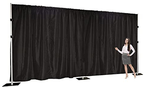 Sfondo a due strati realizzato con tulle chiffon e poliestere monopezzo. Da utilizzare come tende oscuranti extra larghe, tende da palco o tenda divisoria per garage. Nero, 50 x 2,4 m