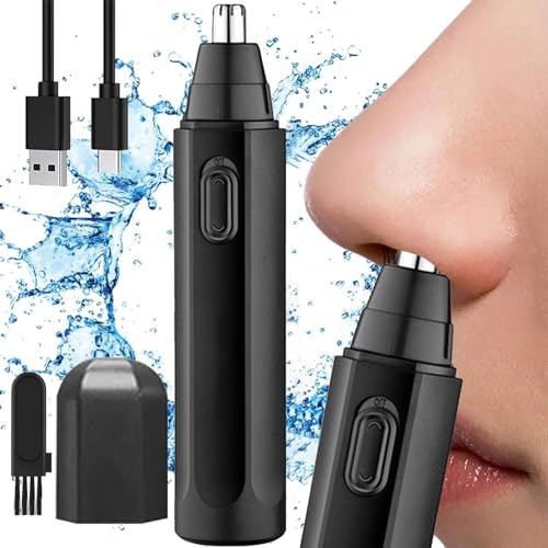 Nasenhaartrimmer, Professioneller Nasenhaartrimmer, USB Wiederaufladbar Nasenhaartrimmer, Schmerzloser Nasentrimmer, wiederaufladbare kabellose Trimmen Werkzeug Dual-Edge-Klingen Nasenhaartrimmer