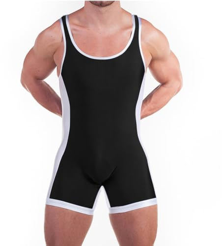 DLSMDOUS Brottning Singlets Ärmlösa atletiska supportrar Brottning Uniform Sport Bodysuit Jumpsuits för skoj