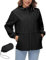 IECCP Regenjacke Damen Wasserdicht Atmungsaktiv Windjacke Ultraleicht Leichte Regenjacke Wasserdicht Fahrradjacke Outdoorjacke Schwarz S