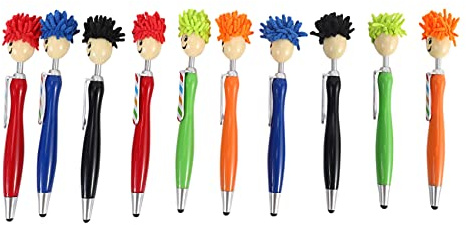 Srutueo 10-Piece Mop Topper Pens Screen Cleaner Stylus Pens 3-in-1 for Tablets & Smartphones