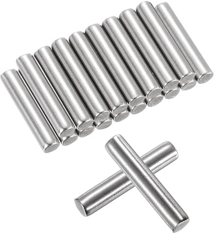 QUARKZMAN 25Pz 4mm x 20mm Perni per Mensole, Pioli per Mensole, Perni Supporto per Mensole Regolabili, Elementi Fissaggio in Acciaio Inossidabile Argento (0.15 x 0.78 Pollici)