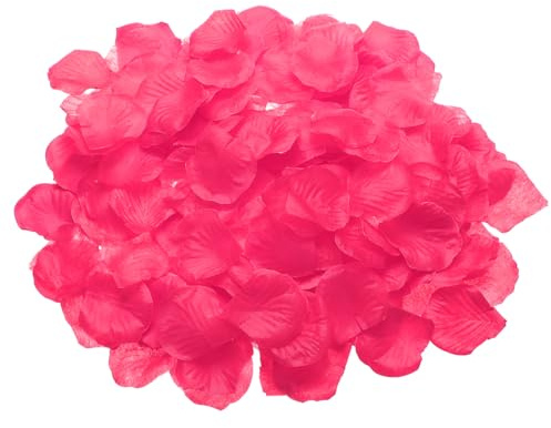 QUARKZMAN 1 000 stycken sidenblomblad för bröllop i bulk rosenröd | konstgjorda rosenblad, för bröllopskonfetti alla hjärtans dag frieri kronblad dekoration