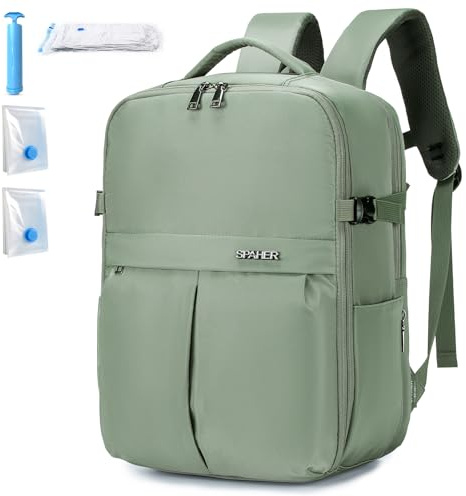 SPAHER 25L Bagaglio a Mano 40x30x20 Ryanair Zaino da Viaggio Aere, Verde